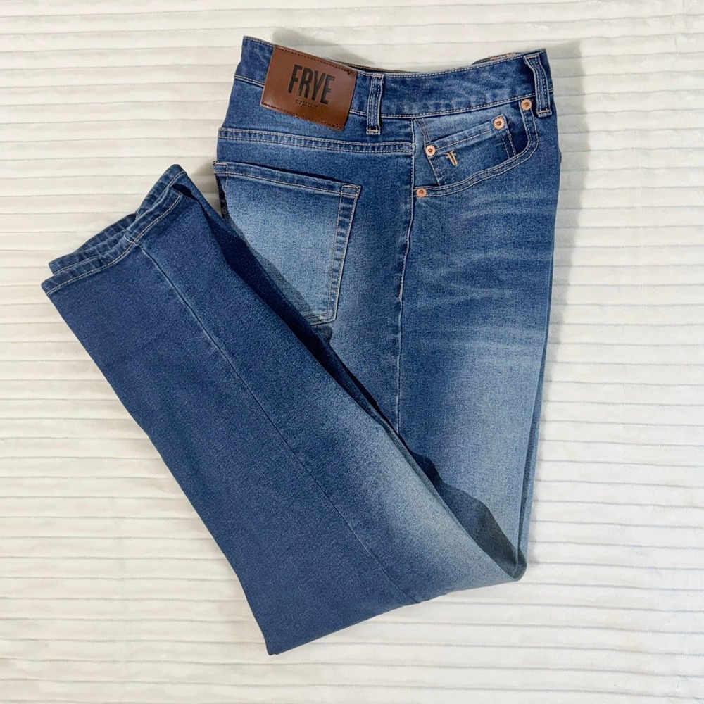 Frye Womens Straight Leg Jeans Medium Wash Stretch Denim Blue Size 4/27 1859395